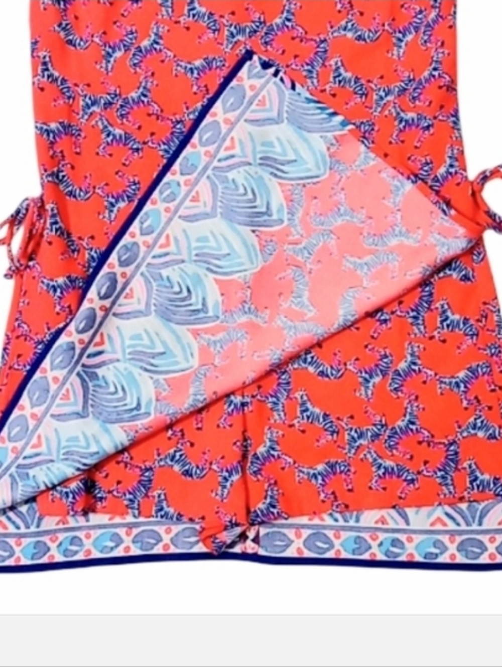 Lilly Pulitzer Pearl Romper Picante Coral Heebee Zeebees Size 8 Like New - Picture 8 of 16